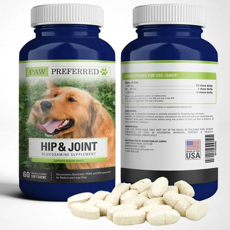 Premium Canine Glucosamine Chondroitin with MSM for Dogs, Great All Natural Beef Liver Chews Supplement for Hip and Joints, Safe and Made in USA (Chews, 60