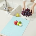 thumbnail image 3 of Unique Bargains Silicone Easy Clean Kitchen Dish Drying Mat Green 16.9*13.2 inch, 3 of 6