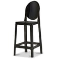 thumbnail image 3 of 2xhome 25" Seat Height Kitchen Barstool, Modern Ghost Accent Side Armless Counter Stool With Back, Black, Set of 1, 1 piece, 3 of 7