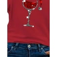 thumbnail image 4 of FASHIONWT Women Printed Loose Button Decoration Tops Pullover Round Neck Long Sleeve T-Shirt, 4 of 4