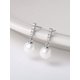 thumbnail image 4 of 1pair Luxury Cultured Pearl Silver Drop Earrings Fine Jewelry Gift For Mother's Day, 4 of 5
