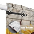thumbnail image 4 of Red Yellow Sunflowers Swag Curtains for Kitchen/Bedroom/Living Room, Retro Rustic Barn Doors Butterfly Brown Scalloped Curtains 63 Inch Long, Window Swag Topper Curtains Valances 2 Panels Set 36"x63", 4 of 8