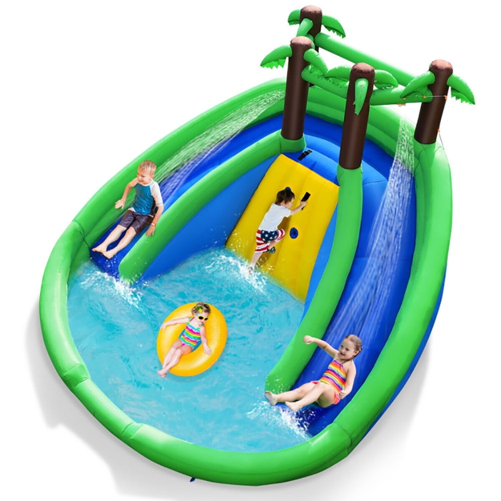 Aimee Lii Inflatable Water Park Pool Bounce House Dual Slide Climbing, Playhouse for Kids Outdoor