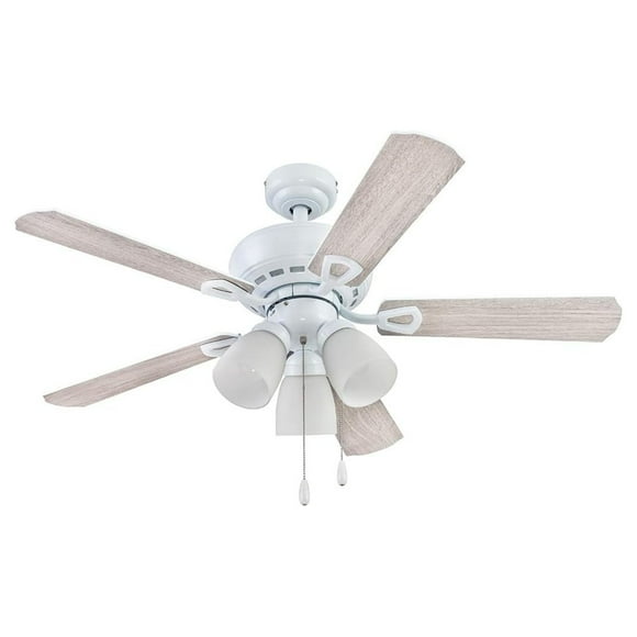 Portage Bay Miller Park Ceiling Fan w/ 5 Reversible Blades & Motor, 44", White