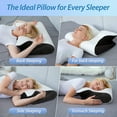 thumbnail image 3 of HOMCA Memory Foam Cervical Sleeping Pillow, 2 in 1 Ergonomic Contour Orthopedic Pillow for Neck Pain, Contoured Support Pillows for Side Back Stomach Sleepers 3.3 lb （Black）, 3 of 8