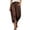 Coffee, variant on Capri Harem Pants for Women Fashion Pleated Elastic Waist Baggy Cropped Trousers Wide Leg Clothes with Pockets