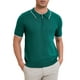 thumbnail image 1 of CAMISA POLO CLÁSICA DE HOMBRE INSPIRE CHIC PARA EL DÍA DEL PADRE, DE COLOR SÓLIDO, CORTA MANGA, CON CREMALLERA, AJUSTE SLIM, TALLA L, VERDE, 1 of 5
