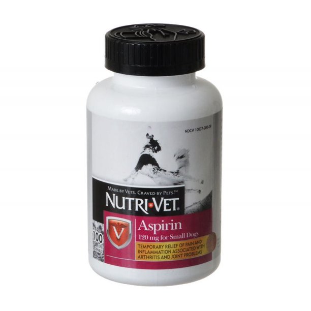 NutriVet Aspirin for Dogs Small Dogs under 50 lbs 100 Count (120 mg