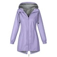 thumbnail image 5 of GEWSEY Womens Waterproof Rain Jackets Long Hooded Raincoats Striped Lined Plus Size Outdoor Hiking Windbreaker Trench Coats (Light Purple, 5XL), 5 of 7