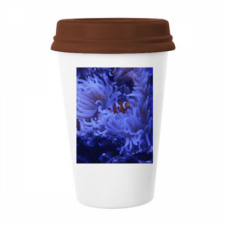 

Ocean Anemone Fish Science Nature Picture Mug Coffee Drinking Glass Pottery Cerac Cup Lid