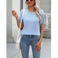 thumbnail image 5 of Zeagoo Womens Summer Short Sleeve Tops Crew Neck Lightweight Pullover Sweaters Loose Dressy Casual Blouse, 5 of 6