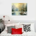 thumbnail image 5 of COMIO Canvas Print Wall Art Winter Forest Landscape with Frozen Lake Nature Wilderness Illustrations Modern Art Rustic Scenic Colorful Multicolor for Living Room, Bedroom, Office, 5 of 5
