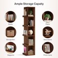 thumbnail image 5 of Tribesigns 70.9" Tall Narrow Bookcase, 5-Tier Slim Cube Wooden Bookshelf with Side Storage, 5 of 7