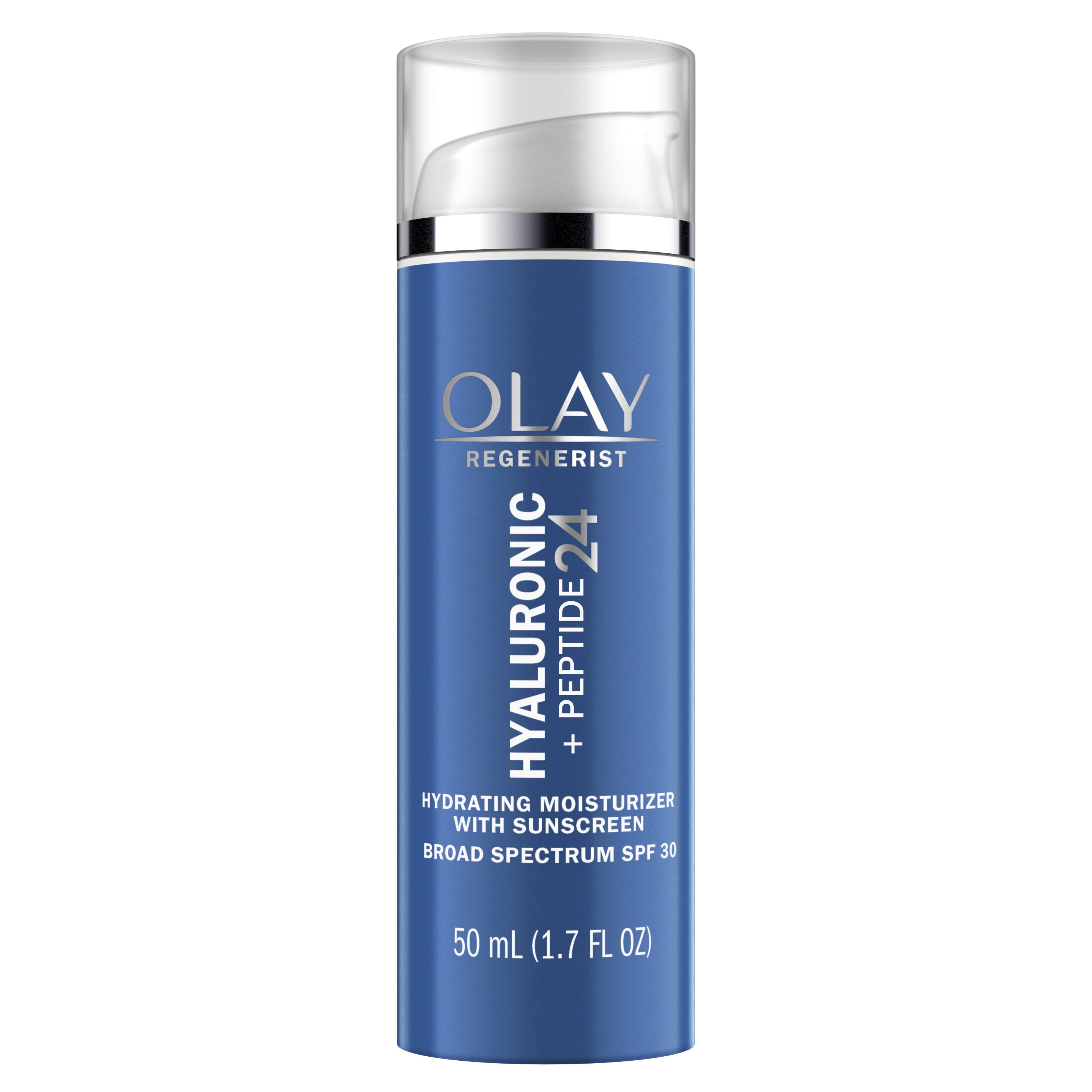 Olay Hyaluronic + Peptide 24 Face Moisturizer, SPF 30 Sun Protection for All Skin, 1.7 oz
