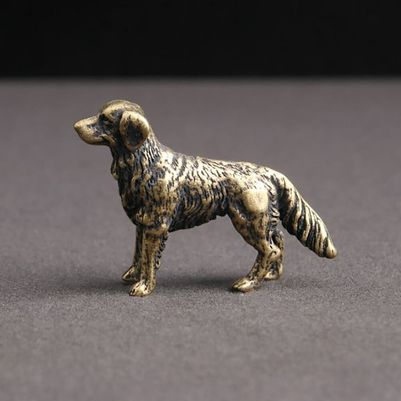 Solid Brass Dog Animal Figurine Small Dog Statue House Office Decoration Gift