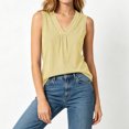 thumbnail image 5 of idosla Boho Tops for Women Teen Girl Trendy Print V Neck Sleeveless Tank Tops Casual Basic Tees Lightweight Shirts Summer Clothes (Yellow, L), 5 of 6