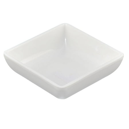 Square Shaped Sushi Soy Sauce Wasabi Dipping Dish Plate White 7.2 x