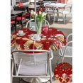 thumbnail image 4 of Outdoor Tablecloth with Umbrella Hole and Zipper, Gingerbread Christmas Round Table Cloth 60 Inch Waterproof Tablecloth, Xmas Balls Branches Red Picnic Table Cover for Patio Camping, 4 of 7