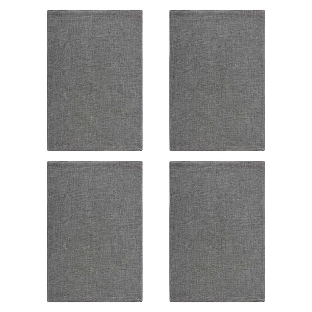 Manteles individuales de lino Matsuzay 4 piezas lavables antideslizantes Gris oscuro