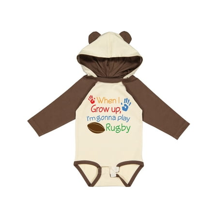 

Inktastic Future Rugby Player Outfit Boys Gift Baby Boy Long Sleeve Bodysuit