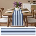 thumbnail image 6 of Navy Stripes Short Table Runner 48 Inches Long,Classic Minimalist Geometric Lines Art Cotton Linen Table Runners Dresser Scarves,Fabric Tabletop Scarf Furniture Cover for Home Dinner Party 13"x48", 6 of 9