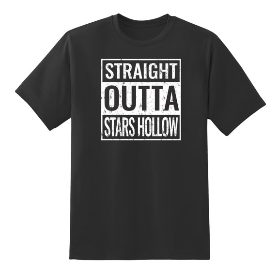 Straight Outta Stars Hollow Funny Tee Mens Graphic T Shirts Black,S