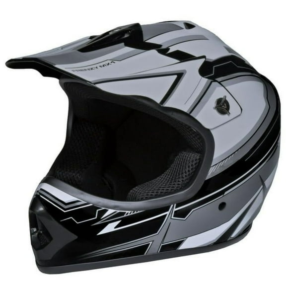 Youth Off-Road MX ATV Helmet  Black/Grey  Large  DOT Approved