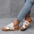 thumbnail image 4 of LEEYNEER Women Sandals Clearance 2023! Women‘s Flip-Flops Extremely Comfy Slides Sandals Embroidered Flowers Slippers Sandals Casual Flip-Flops Slippers Summer Athletic Outdoor Beach Sand, 4 of 6