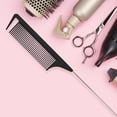 thumbnail image 3 of Hair Stylist Rat Tail Combs, Braiding Hair Parting Combs, Detangling Teasing Comb (Black - 2 Packs), 3 of 5