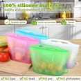 thumbnail image 2 of Sacs de Rangement Alimentaire en Silicone 4 Paquets de Sacs de Rangement Réutilisables (Debout) Adaptés pour le Stockage de Divers Aliments Congélation, Conservation, Cuisson, Chaleur, 2 of 5