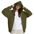 thumbnail image 6 of ZyeKqe Hoodies for Women Long Sleeve Zip up Sweatshirts Casual Drawstring Jackets with Pockets Overcoat, 6 of 8