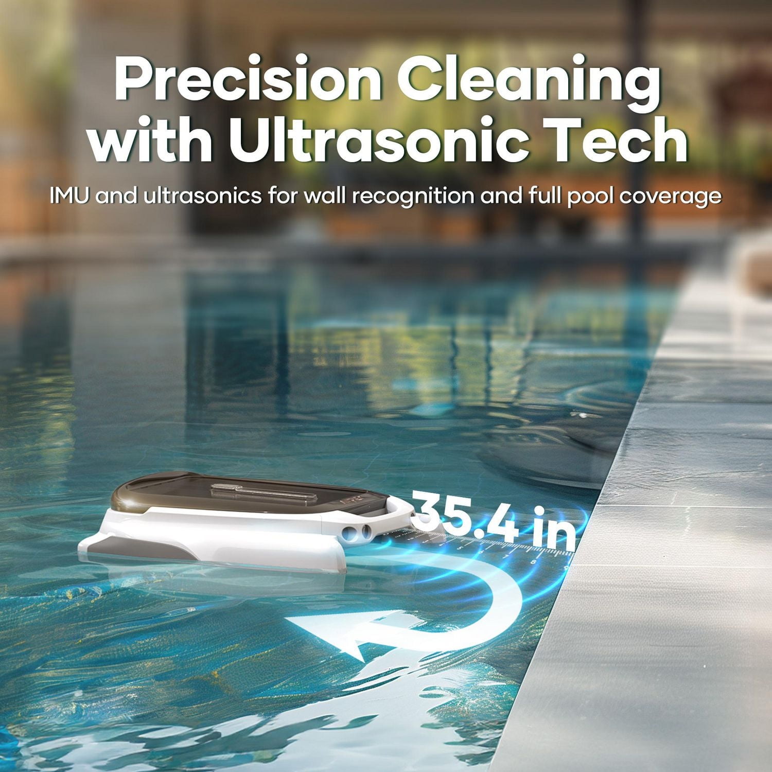Aiper Surfer M1 Solar Powered Automatic Robotic Pool Skimmer Cleaner, Lasts 12 Hours, App Control, Ultrasonic Detection