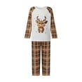 thumbnail image 2 of Burkashear Family Matching Christmas Pajamas Set Plaid and Reindeer Print Holiday Pajamas Sleepwear Dad Mom Kids PJs, 2 of 9