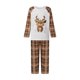 thumbnail image 1 of Conjunto de pijamas navideños familiares a juego con estampado de cuadros y renos. Pijamas de vacaciones para papá, mamá y niños., 1 of 9