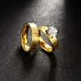thumbnail image 5 of EOEMY Stainless Steel Bridal Engagement Set Ring Gold Plated Zirconia Women B440-7, 5 of 6
