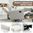 thumbnail image 4 of Manual Recliner Chair, Heavy Duty Reclining Mechanism with Thick Seat and Backrest, Elderly Single Recliner Rocker Sofa Swivel Glider Chair for Nursery Bedroom Home Theater Office, Beige, 4 of 12