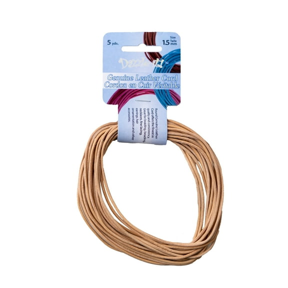 Dazzle It Leather Cord 1.5mm Rnd 5yd Natural