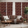 thumbnail image 2 of Ambesonne Paisley Window Curtains, Bohemian Pattern Print Art, Each 28" W x 95" L, Burgundy and Dark Mustard, 2 of 5