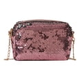thumbnail image 1 of 6145 Bolso Hombro para Mujer Bolso Cuadrado Pequeño Sencillo Compacto Ligero Con Lentejuelas Brillantes Bolso Cruzado (rojo Rosa) Rosa Rosa, 1 of 9