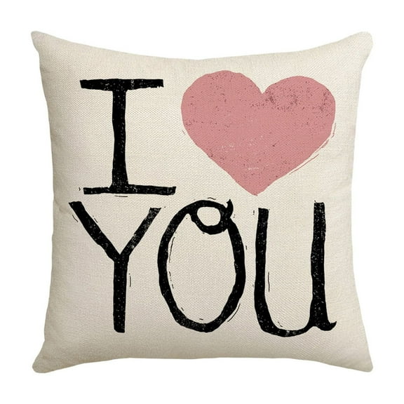Lilixerw 18 x 18 Inch Valentine's Day Pillow Covers,Valentine's Day Linen Farmhouse Decor Throw Cushion Case for Home Decor
