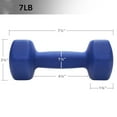 thumbnail image 3 of Basics Neoprene Workout Dumbbell Navy Blue 7lb Neoprene Hex Dumbbell Hand Weights, Set of 2, 3 of 5