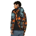 thumbnail image 4 of Wukai Flame Metal Skull Print Men's Zip-Up Hoodie,Fleece Full-Zip Hoodie for Men, Hooded Sweatshirt-Small, 4 of 5