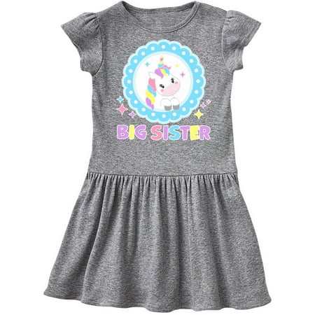 

Inktastic Big Sister cute unicorn Gift Toddler Girl Dress