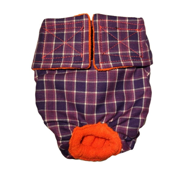 Barkertime Purple Checker Washable Dog Diaper - Made in USA