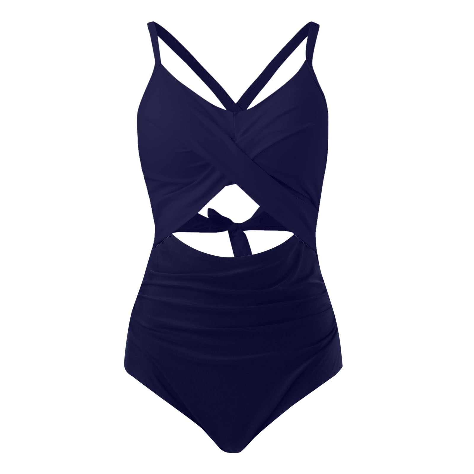 AWZXDE One Piece Swimsuit for Women Fashion Solid Color Open Back