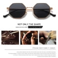 thumbnail image 3 of Guardurnaity Gafas de sol hexagonales de metal unisex con protección UV y montura ligera para mujer, gafas de sol elegantes Lentes negro, 3 of 6