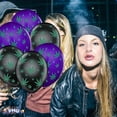 thumbnail image 6 of PMU Balloons PartyTex 11in Premium Purple and Black with All-Over Print Green Leaves Pkg/12, 6 of 7