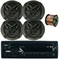 thumbnail image 1 of Clarion CZ309 Single DIN AM/FM Radio Stereo USB AUX CD Player Car Audio Receiver Bundle Combo with 4x Sony 6.5" 3-Way 270 Watts Peak Power Car Audio Speakers, 16 AWG Gauge 50 Feet Speaker Wire, 1 of 4