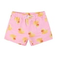 thumbnail image 2 of MADHERO Mens Swim Trunks Short Funny with Mesh Liner 3 inch Little Duck Pink Size S, 2 of 5