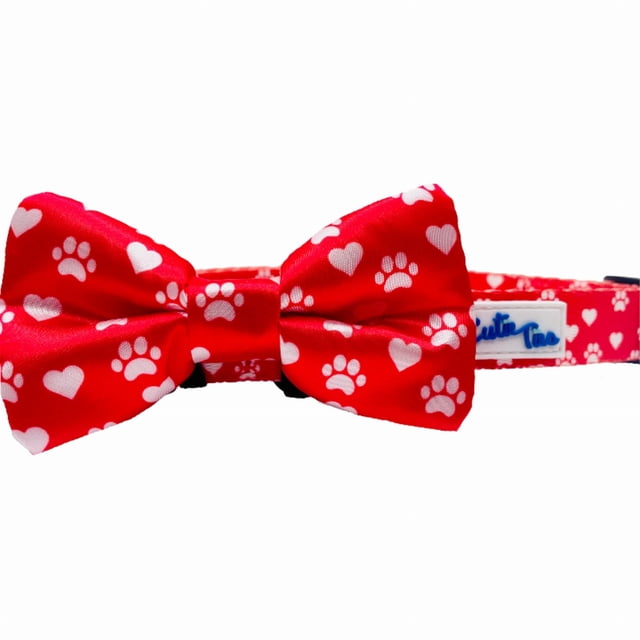 Pajarita para Perro Casafoyer Corazones y Patitas Rojas 5x10 cm